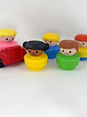 Fisher Price Chunky Little People Figures Car Vintage 1990s Lot